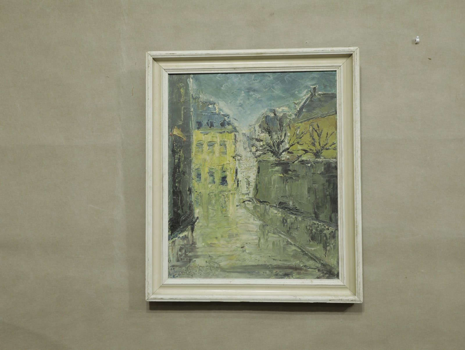 ANTIQUE - GERMAN VILLAGE OIL PAINTING 1930